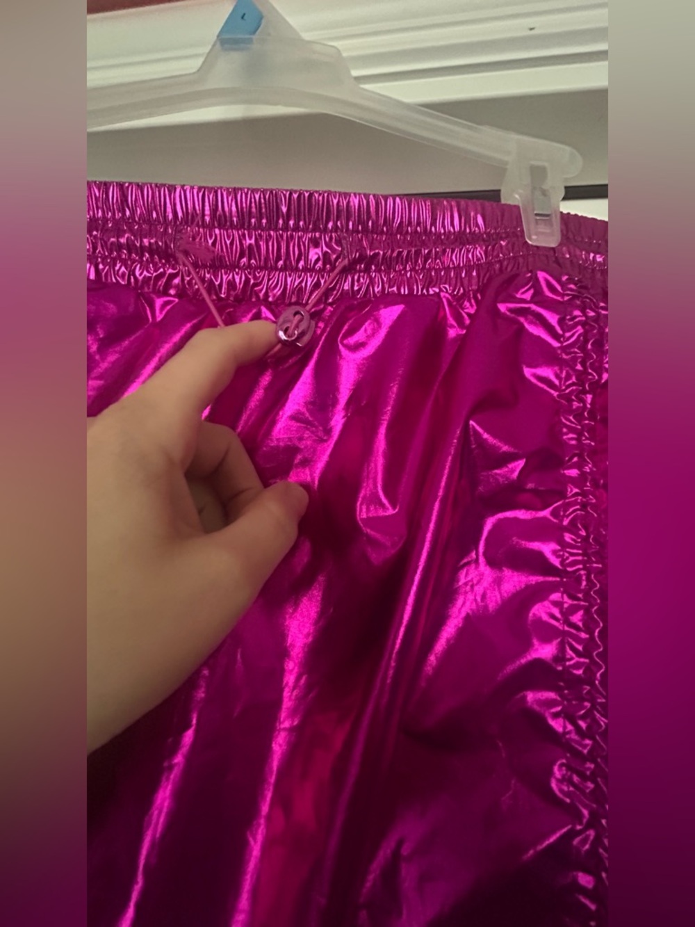 NWOT Jolie and Joy Metallic Pink Mini Skirt Size 3x - Picture 3 of 6